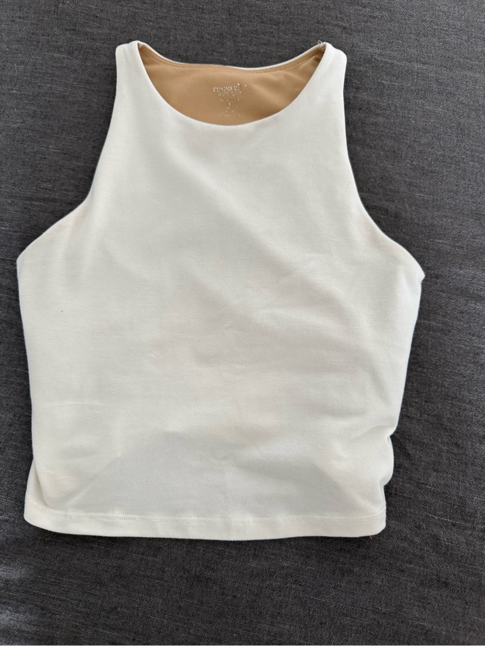 Women's Cream High-Neck Tank Top